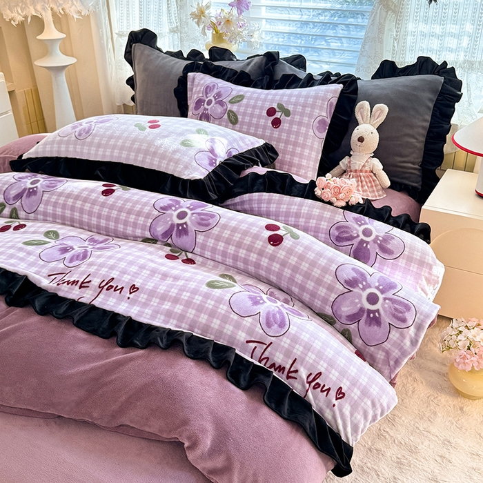 91家纺网 家纺一手货源 找家纺 （总）美达家纺 2025新款韩版牛奶绒床单四件套