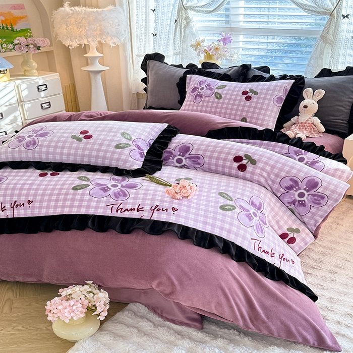 91家纺网 家纺一手货源 找家纺 （总）美达家纺 2025新款韩版牛奶绒床单四件套