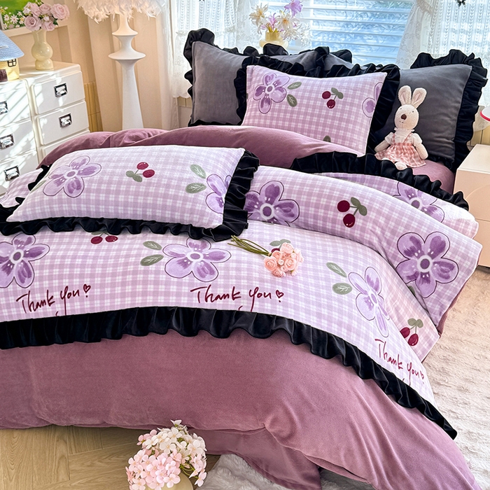 91家纺网 家纺一手货源 找家纺 （总）美达家纺 2025新款韩版牛奶绒床单四件套