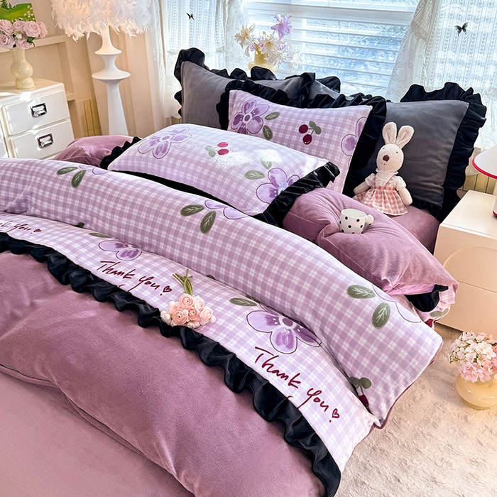 91家纺网 家纺一手货源 找家纺 （总）美达家纺 2025新款韩版牛奶绒床单四件套