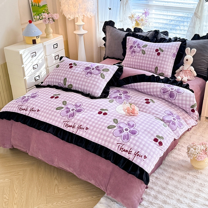 91家纺网 家纺一手货源 找家纺 （总）美达家纺 2025新款韩版牛奶绒床单四件套