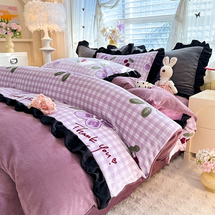 91家纺网 家纺一手货源 找家纺 （总）美达家纺 2025新款韩版牛奶绒床单四件套