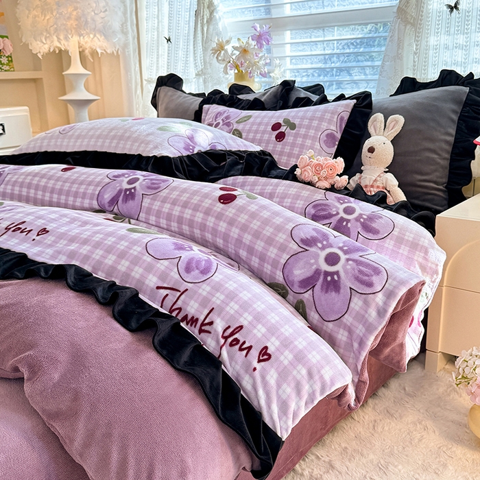 91家纺网 家纺一手货源 找家纺 （总）美达家纺 2025新款韩版牛奶绒床单四件套