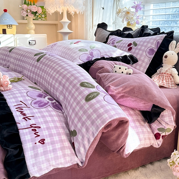 91家纺网 家纺一手货源 找家纺 （总）美达家纺 2025新款韩版牛奶绒床单四件套