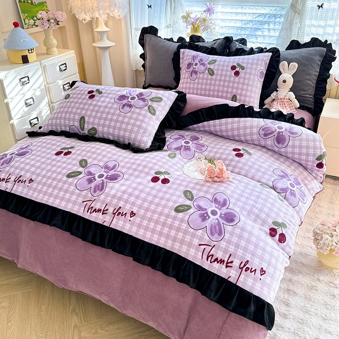 91家纺网 家纺一手货源 找家纺 （总）美达家纺 2025新款韩版牛奶绒床单四件套