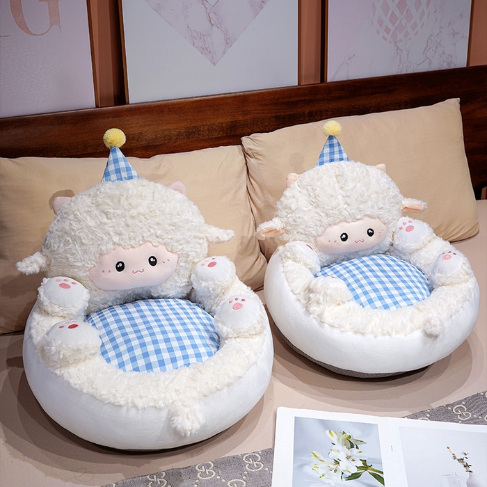 91家纺网 家纺一手货源 找家纺 （总）仟亿莱 2025新款小羊翻肚皮蒲团坐垫