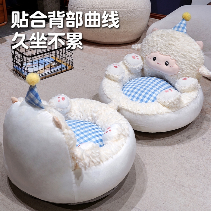91家纺网 家纺一手货源 找家纺 （总）仟亿莱 2025新款小羊翻肚皮蒲团坐垫