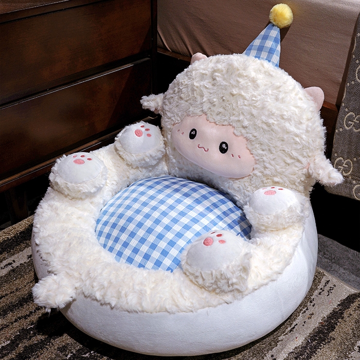 91家纺网 家纺一手货源 找家纺 （总）仟亿莱 2025新款小羊翻肚皮蒲团坐垫