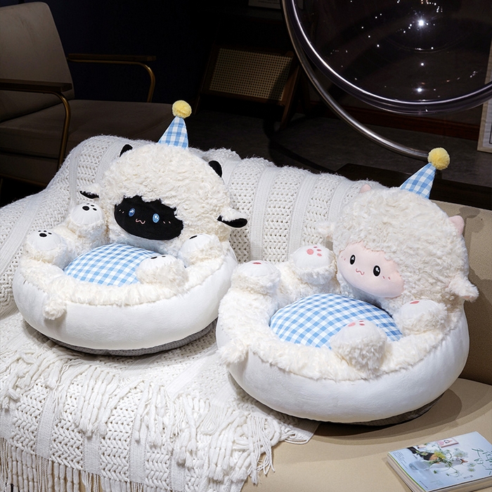 91家纺网 家纺一手货源 找家纺 （总）仟亿莱 2025新款小羊翻肚皮蒲团坐垫