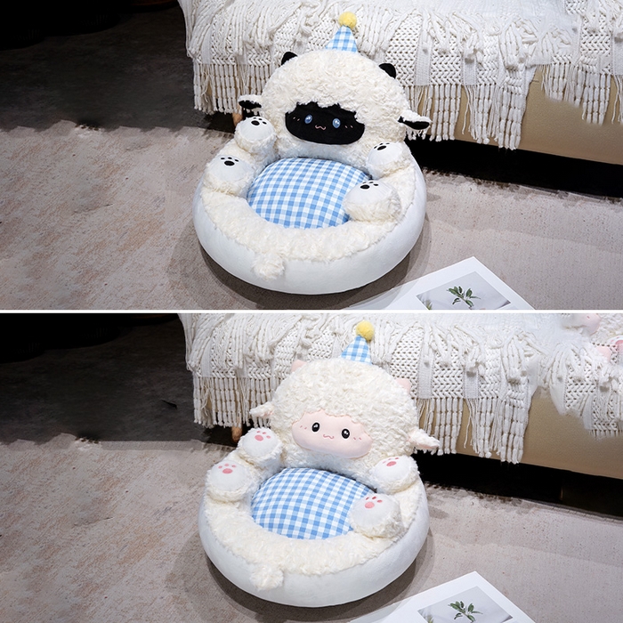 91家纺网 家纺一手货源 找家纺 （总）仟亿莱 2025新款小羊翻肚皮蒲团坐垫