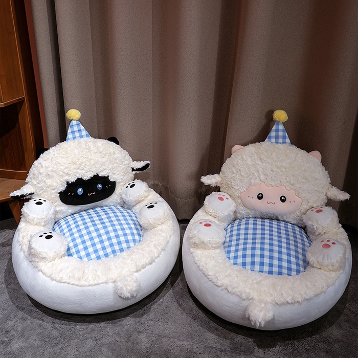 91家纺网 家纺一手货源 找家纺 （总）仟亿莱 2025新款小羊翻肚皮蒲团坐垫