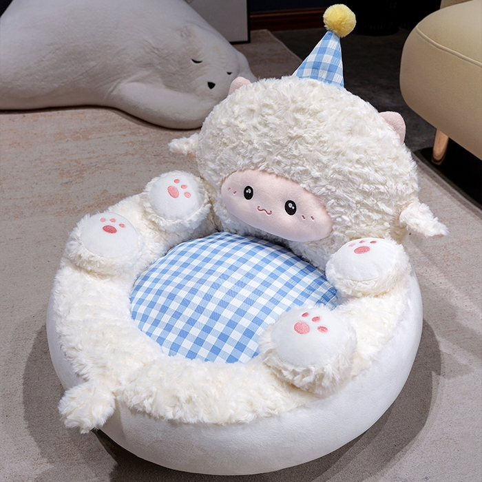 91家纺网 家纺一手货源 找家纺 （总）仟亿莱 2025新款小羊翻肚皮蒲团坐垫