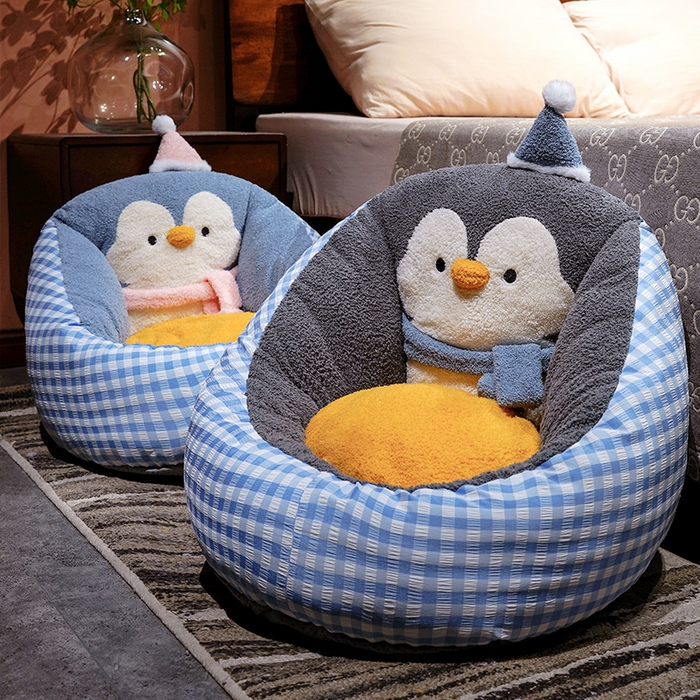 91家纺网 家纺一手货源 找家纺 （总）仟亿莱 2025新款INS企鹅蒲团坐垫