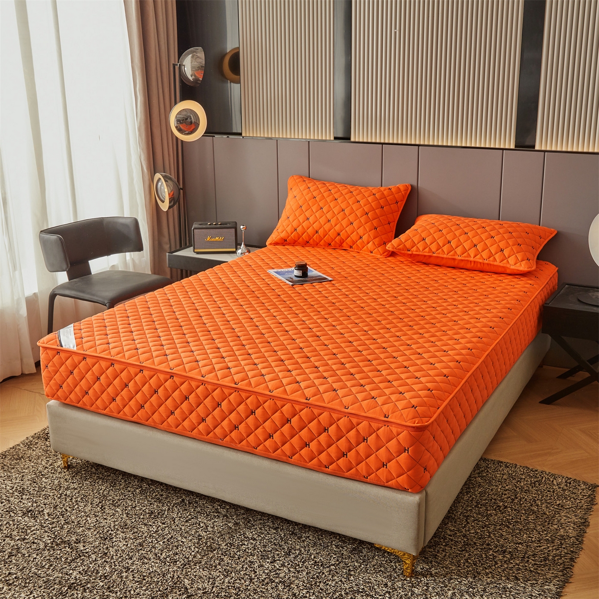 91家纺网 家纺一手货源 找家纺 （总）纤雅床笠 2025新款H刺绣磨毛全包单床笠床笠单件单品床笠