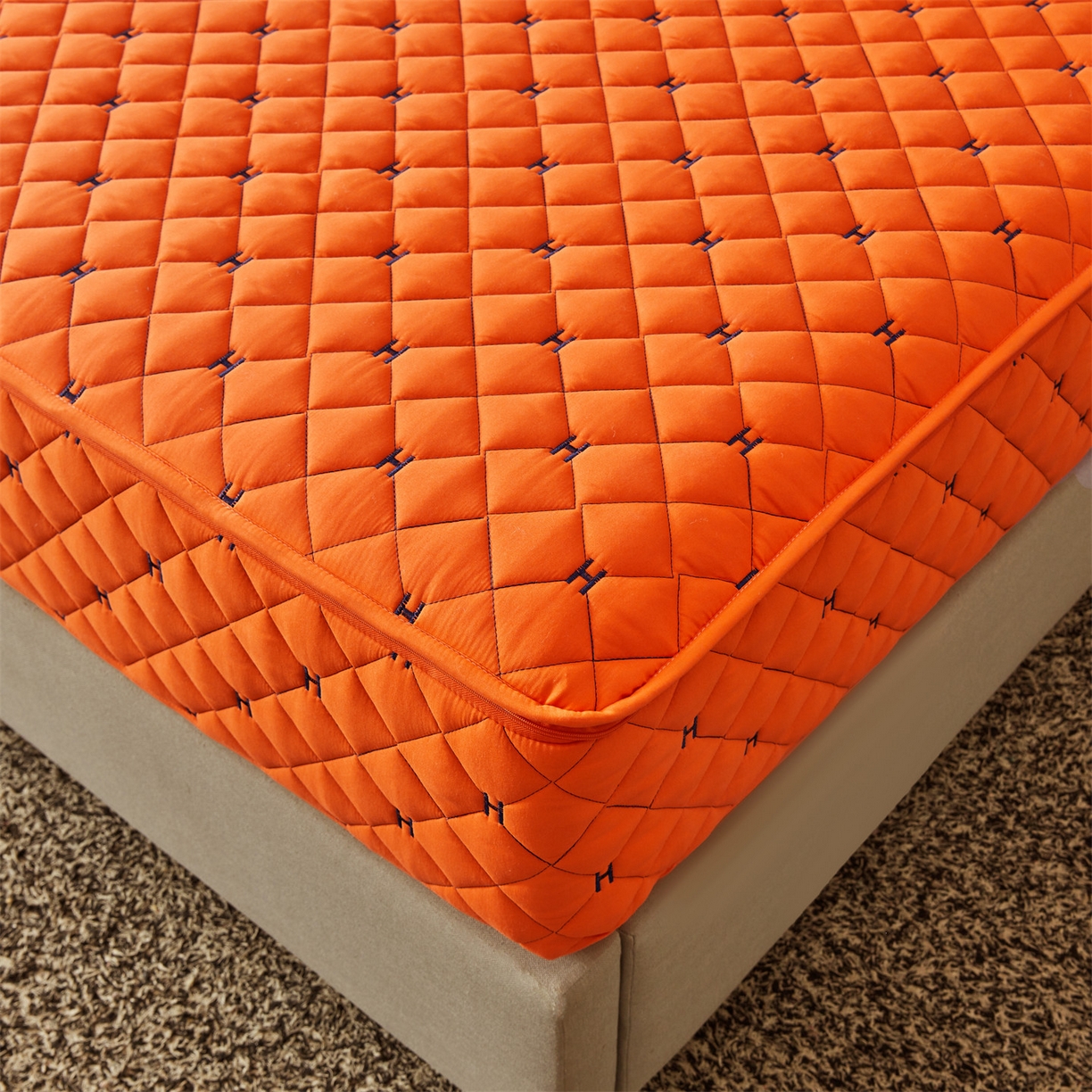 91家纺网 家纺一手货源 找家纺 （总）纤雅床笠 2025新款H刺绣磨毛全包单床笠床笠单件单品床笠