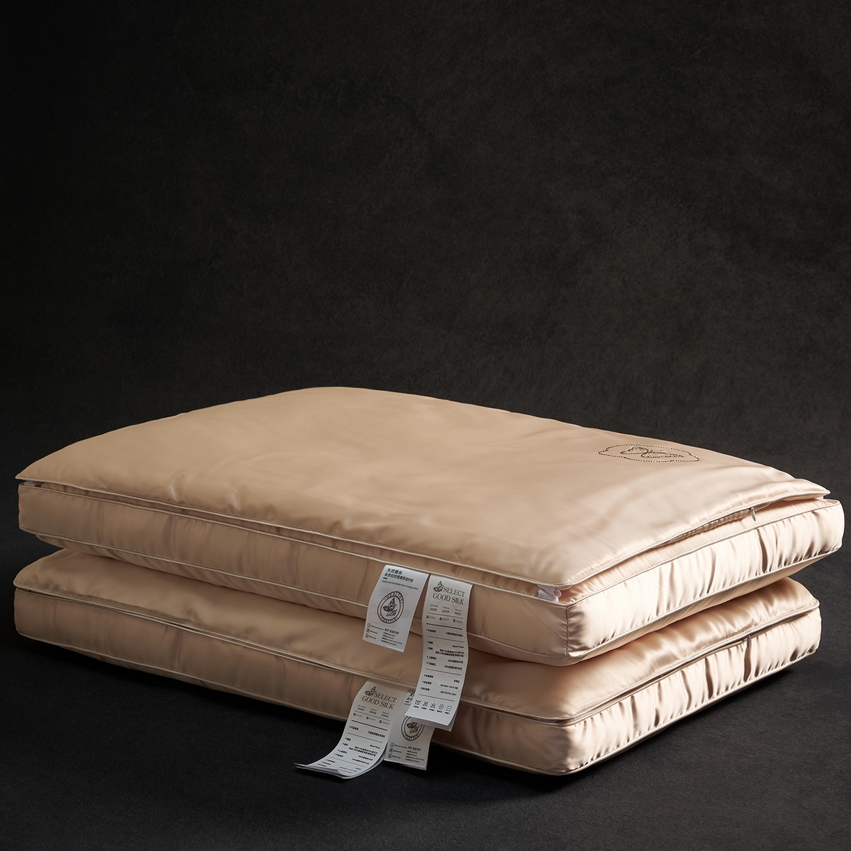 乐可 2025新款七星丝润蚕丝双层枕枕头枕芯 七星蚕丝双层枕-香槟