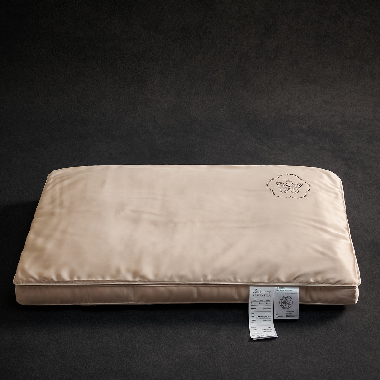 91家纺网 家纺一手货源 找家纺 乐可 2025新款七星丝润蚕丝双层枕枕头枕芯 七星蚕丝双层枕-香槟