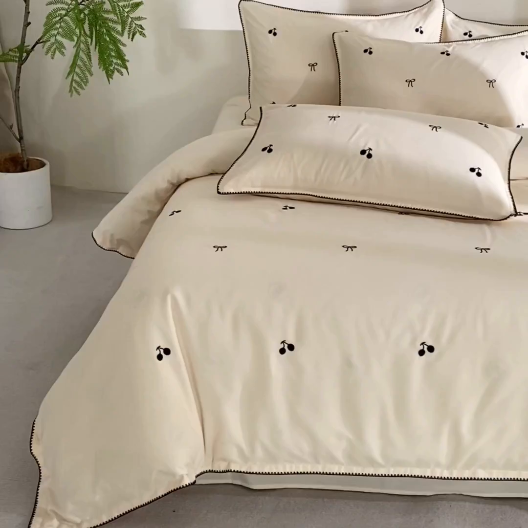 91家纺网 家纺一手货源 找家纺 （总）花愿（原花纪） 2025新款水洗棉刺绣三角针四件套系列-芭提雅