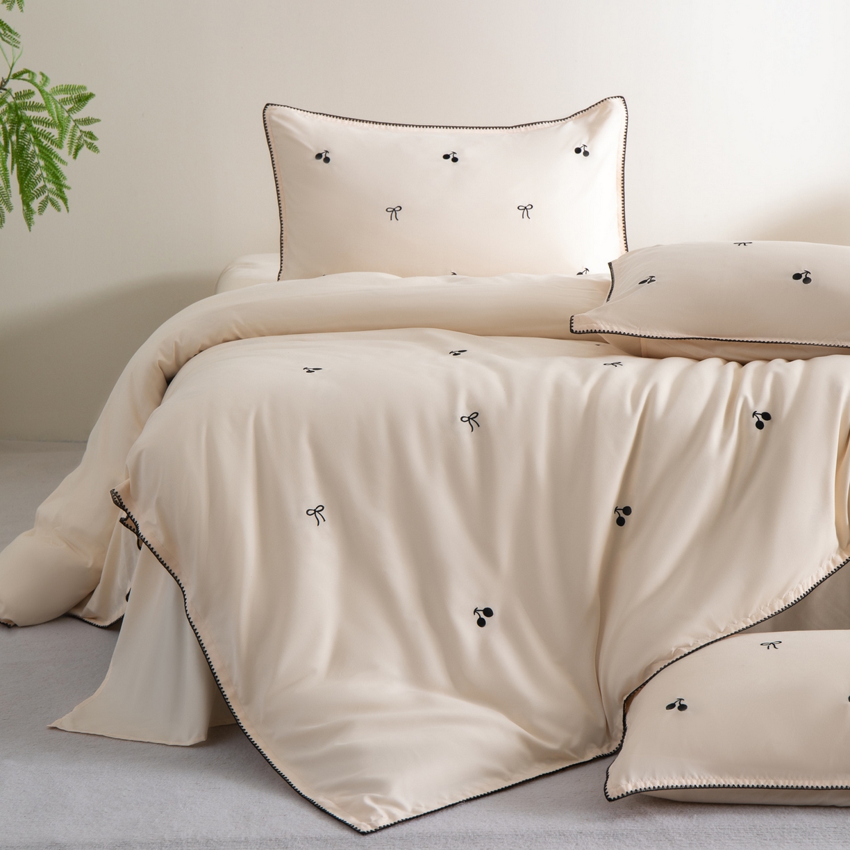 91家纺网 家纺一手货源 找家纺 （总）花愿（原花纪） 2025新款水洗棉刺绣三角针四件套系列-芭提雅