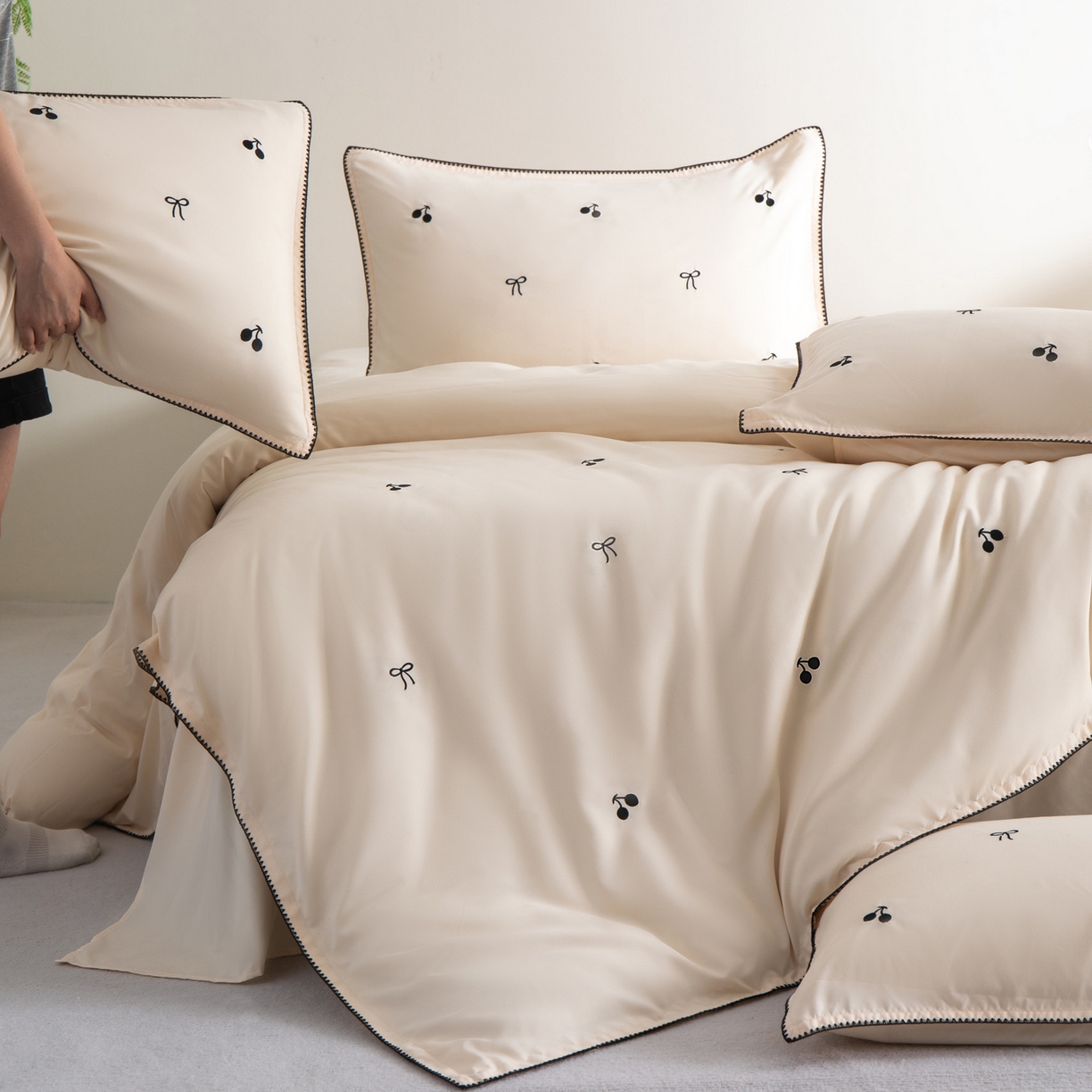 91家纺网 家纺一手货源 找家纺 （总）花愿（原花纪） 2025新款水洗棉刺绣三角针四件套系列-芭提雅