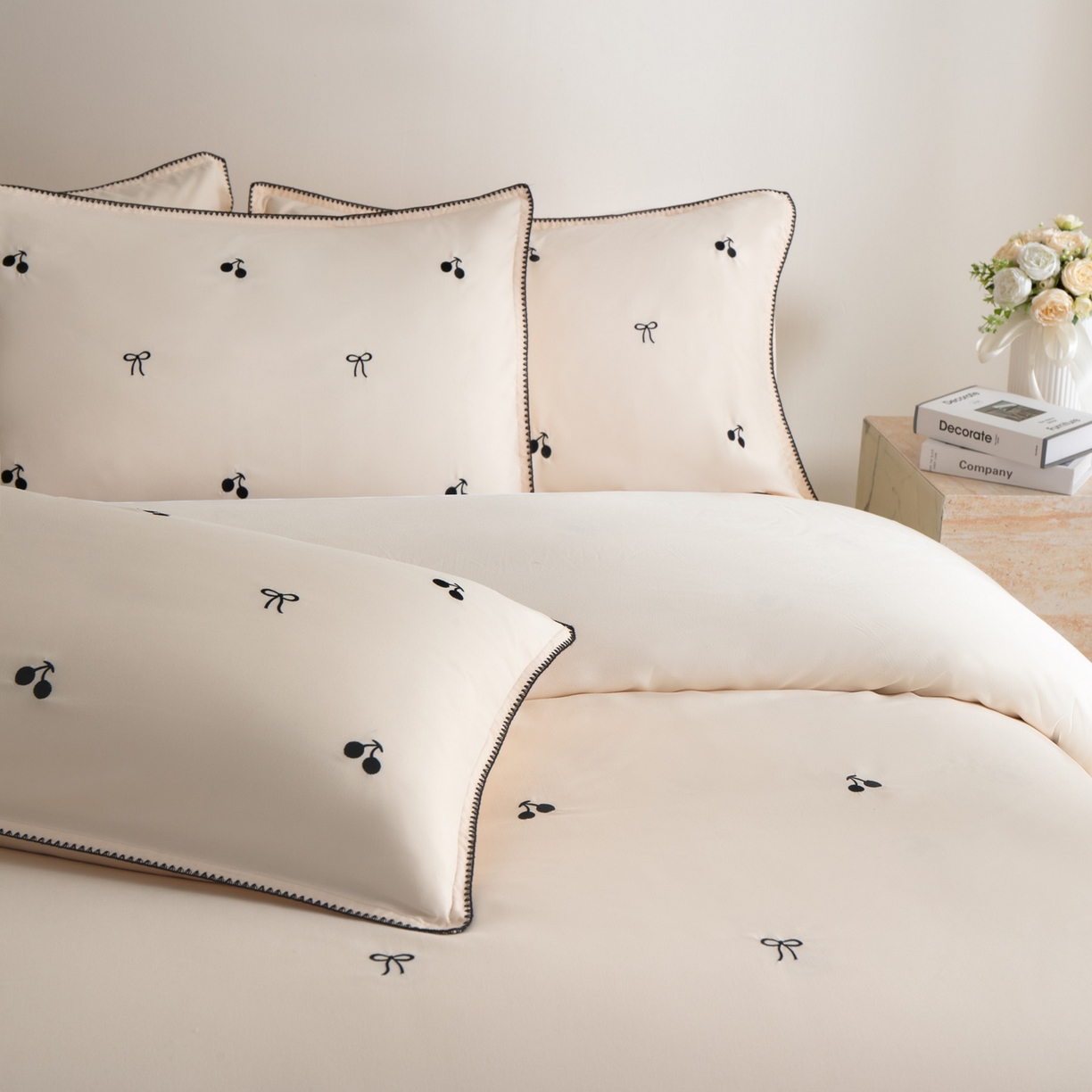 91家纺网 家纺一手货源 找家纺 花愿（原花纪） 2025新款水洗棉刺绣三角针四件套系列-芭提雅 芭提雅-奶昔白