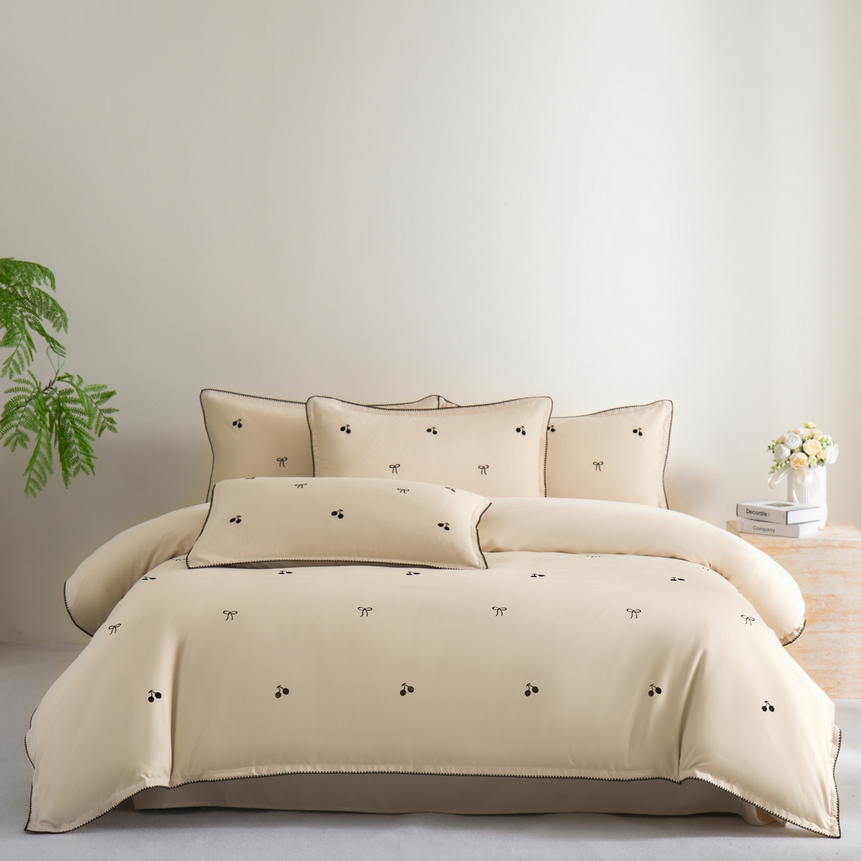 91家纺网 家纺一手货源 找家纺 花愿（原花纪） 2025新款水洗棉刺绣三角针四件套系列-芭提雅 芭提雅-梧桐杏