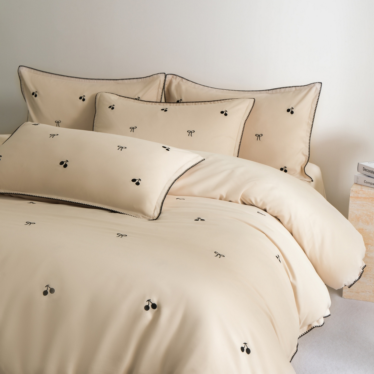 91家纺网 家纺一手货源 找家纺 花愿（原花纪） 2025新款水洗棉刺绣三角针四件套系列-芭提雅 芭提雅-梧桐杏