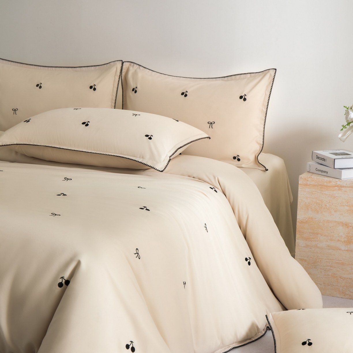 91家纺网 家纺一手货源 找家纺 花愿（原花纪） 2025新款水洗棉刺绣三角针四件套系列-芭提雅 芭提雅-梧桐杏