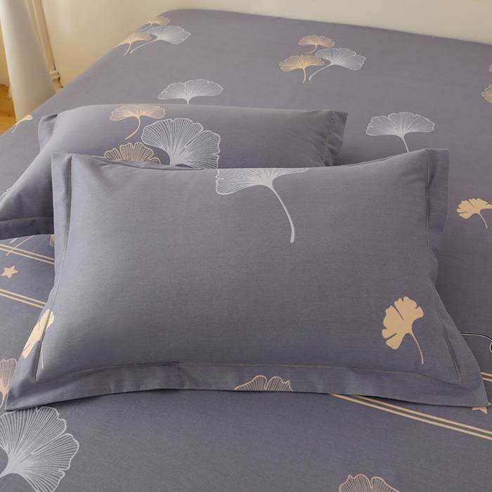 91家纺网 家纺一手货源 找家纺 幸嘉轩 2025新款全棉喷气加厚磨毛印花小清新四件套 风中倩影灰