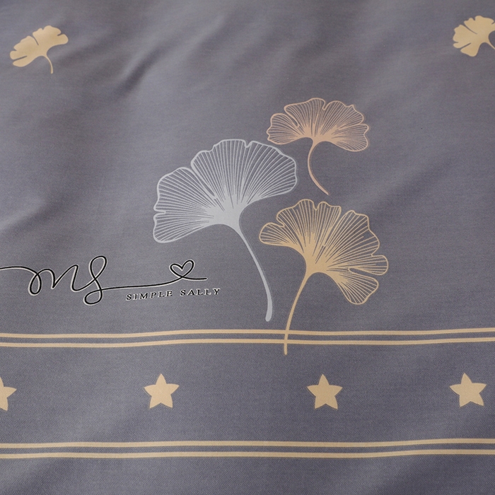 91家纺网 家纺一手货源 找家纺 幸嘉轩 2025新款全棉喷气加厚磨毛印花小清新四件套 风中倩影灰