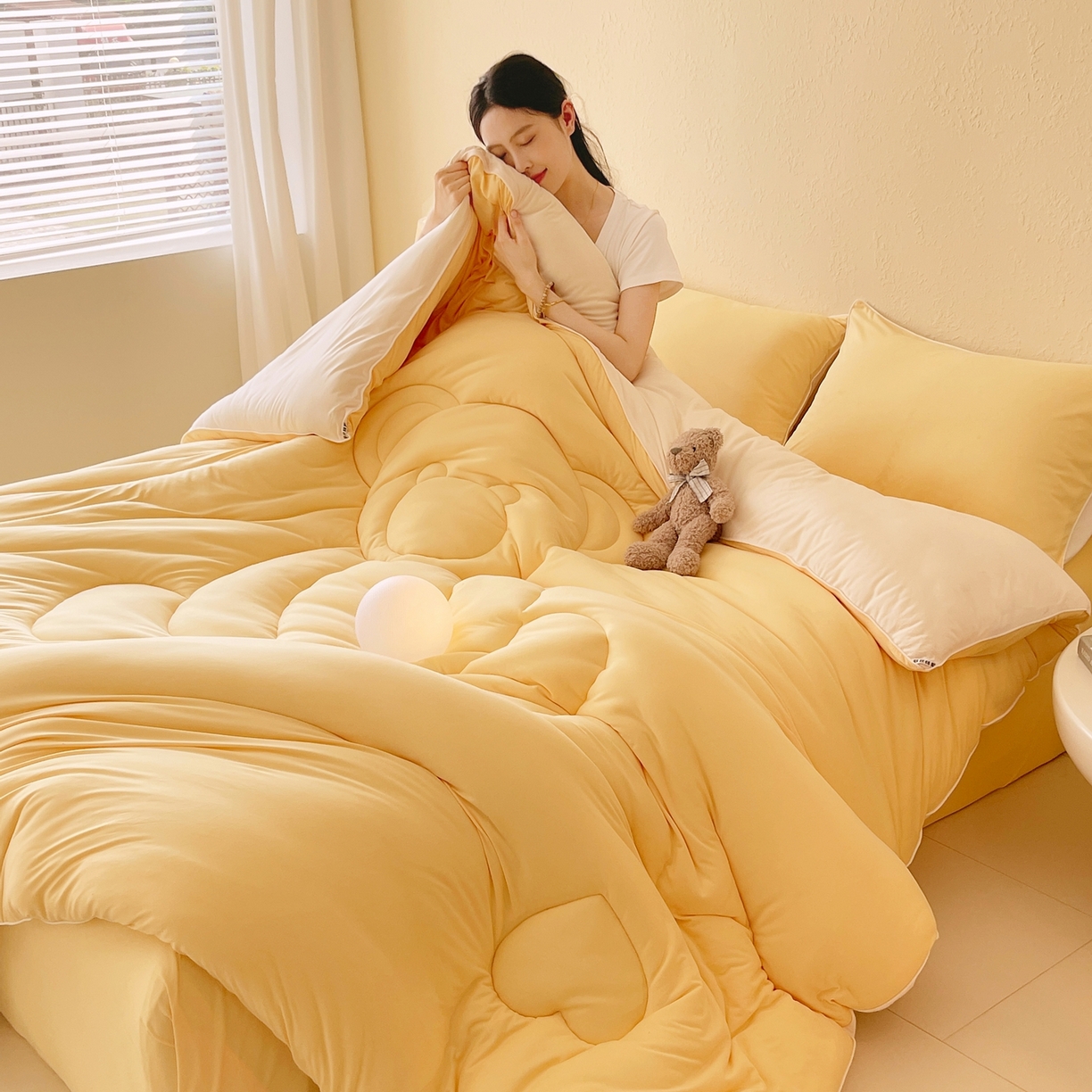 91家纺网 家纺一手货源 找家纺 （总）色鬼布艺高端家居主号 2025新款针织云朵冬被软萌小熊被