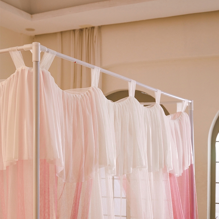 91家纺网 家纺一手货源 找家纺 （总）都市缘蚊帐 2025新款A200双层纱落地宫廷蚊帐烤漆支架