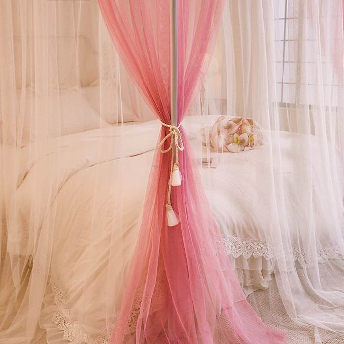 91家纺网 家纺一手货源 找家纺 （总）都市缘蚊帐 2025新款A200双层纱落地宫廷蚊帐烤漆支架