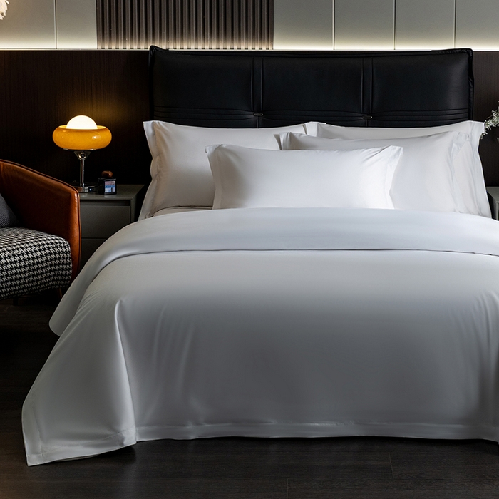 91家纺网 家纺一手货源 找家纺 （总）宜眠家纺 2025新款全棉双喷贡缎高端新款连锁酒店四件套60支贡缎全棉长绒棉五星级酒店宾馆四件套