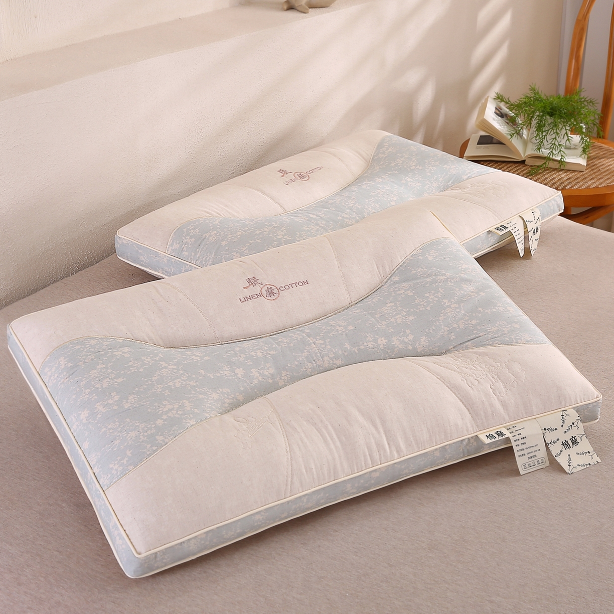 91家纺网 家纺一手货源 找家纺 （总）鼎晟纺 2025新款国潮棉麻秋冬不上火枕头学生成人枕芯