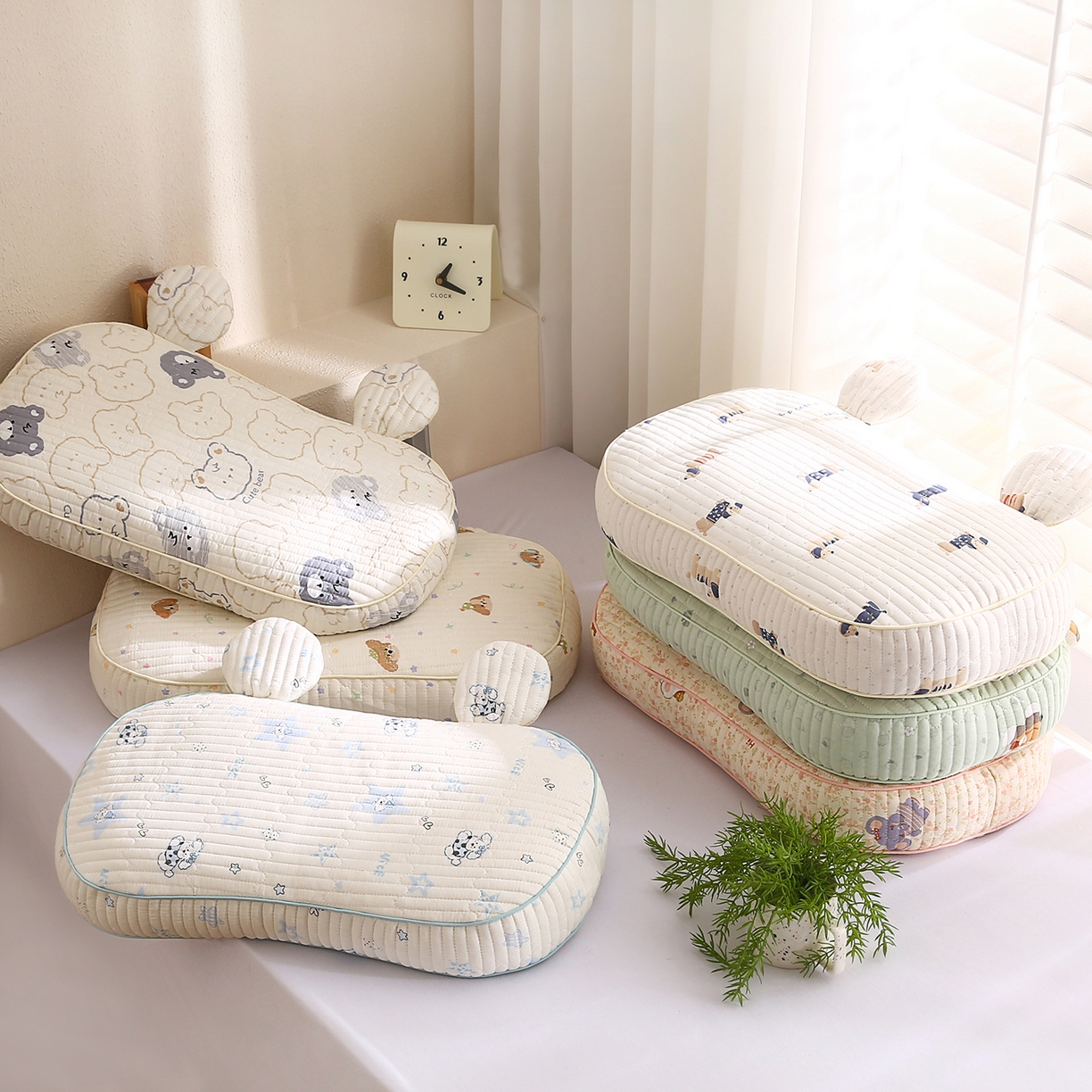 91家纺网 家纺一手货源 找家纺 （总）鼎晟纺 2025新款米奇耳朵全棉双层纱枕头枕芯可拆洗可替换内胆荞麦壳枕头枕芯