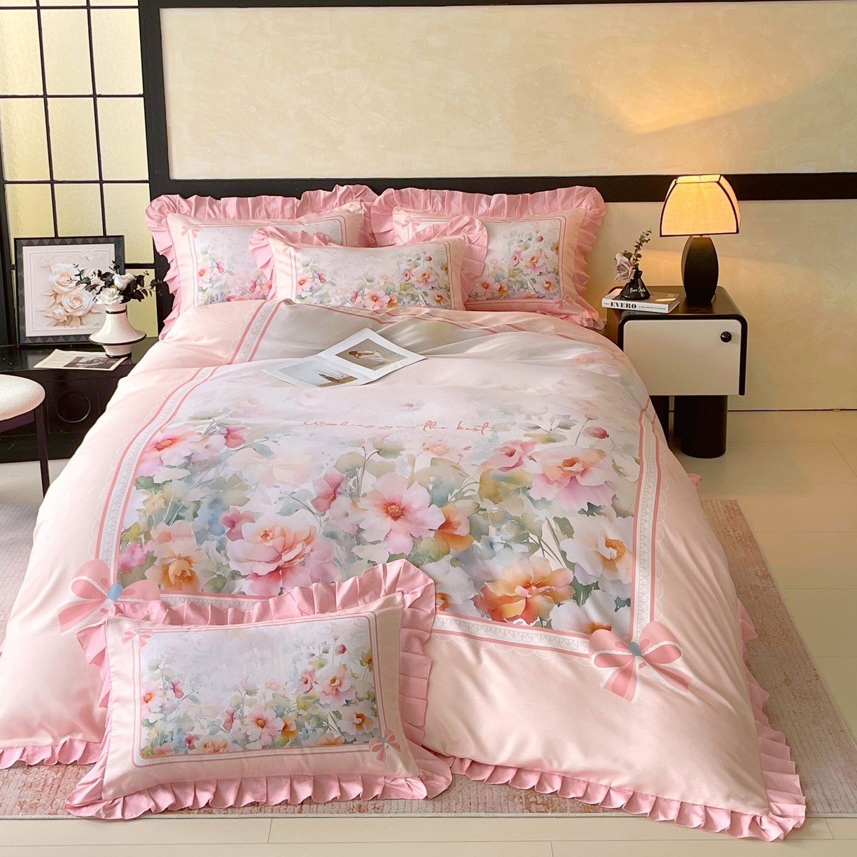 91家纺网 家纺一手货源 找家纺 （总）大麦乐田 2025新款加厚磨毛植物羊绒韩版四件套