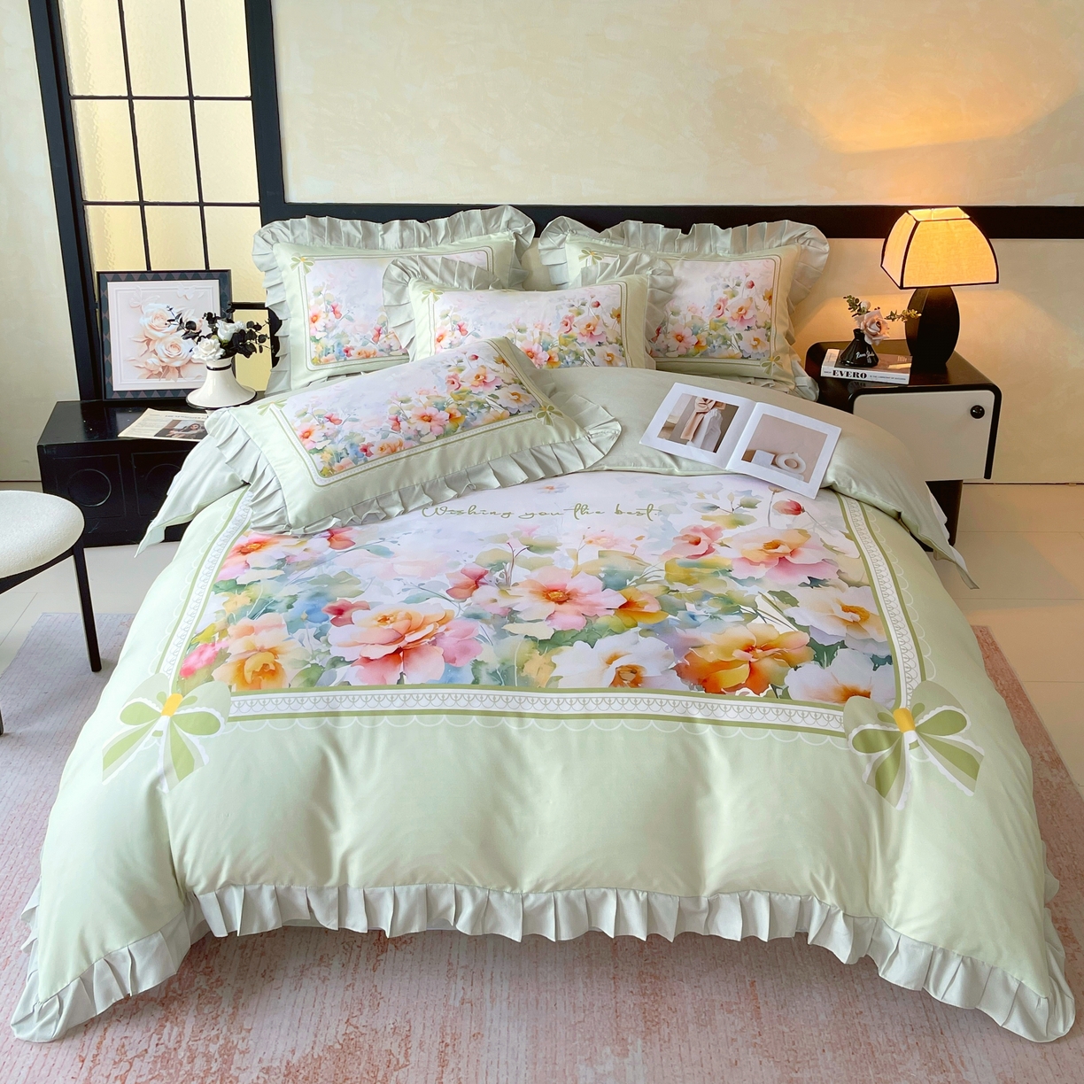 91家纺网 家纺一手货源 找家纺 （总）大麦乐田 2025新款加厚磨毛植物羊绒韩版四件套