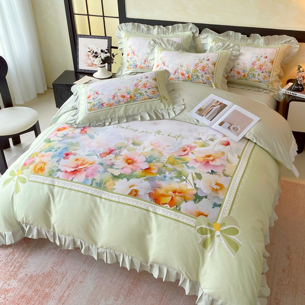 91家纺网 家纺一手货源 找家纺 （总）大麦乐田 2025新款加厚磨毛植物羊绒韩版四件套