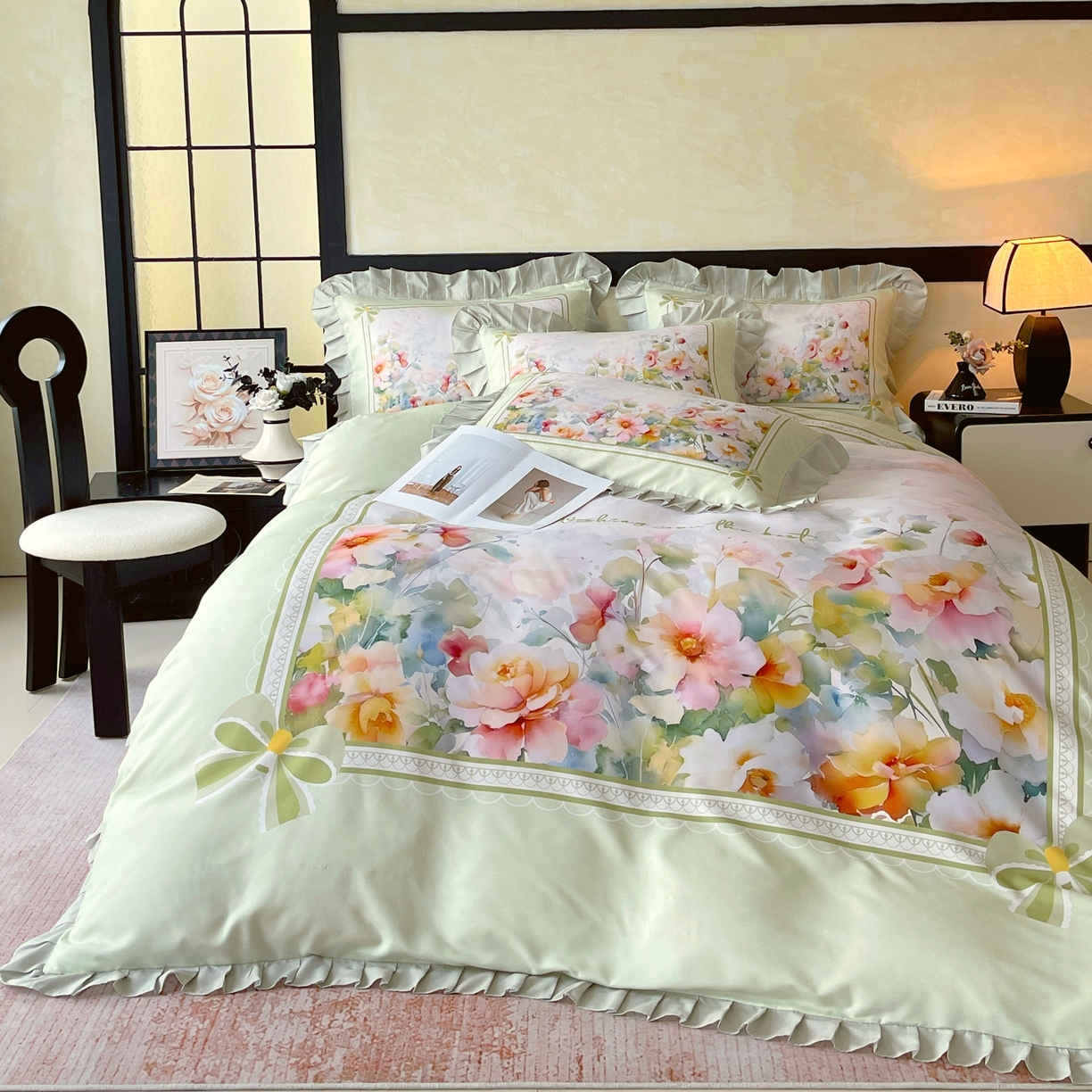 91家纺网 家纺一手货源 找家纺 （总）大麦乐田 2025新款加厚磨毛植物羊绒韩版四件套