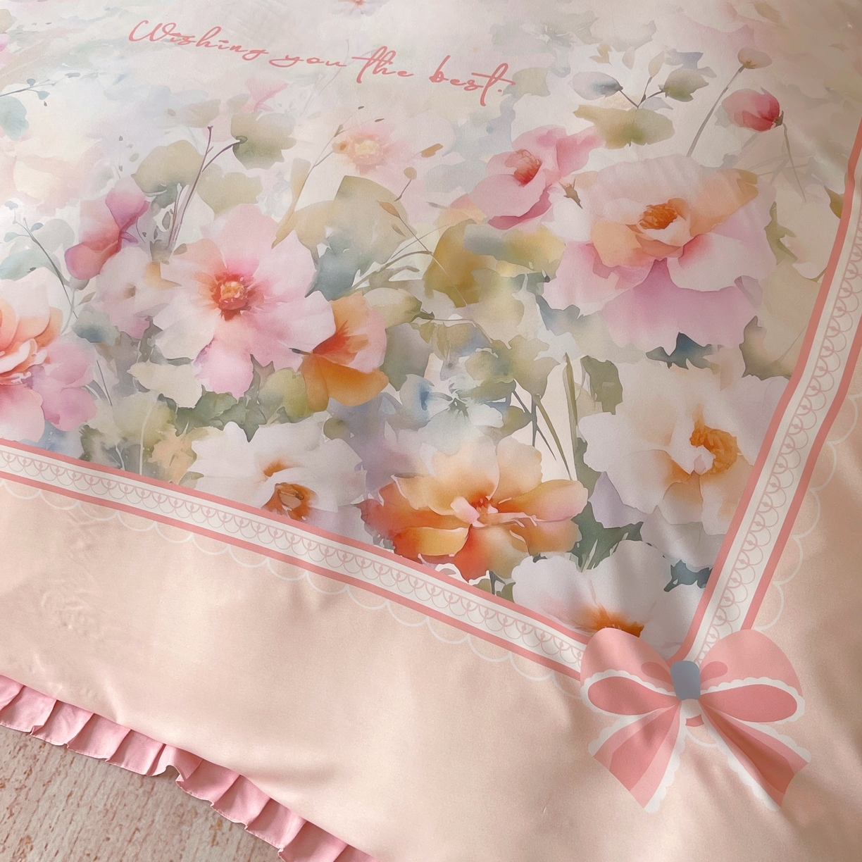 91家纺网 家纺一手货源 找家纺 大麦乐田 2025新款加厚磨毛植物羊绒韩版四件套 花屹恋人 玉