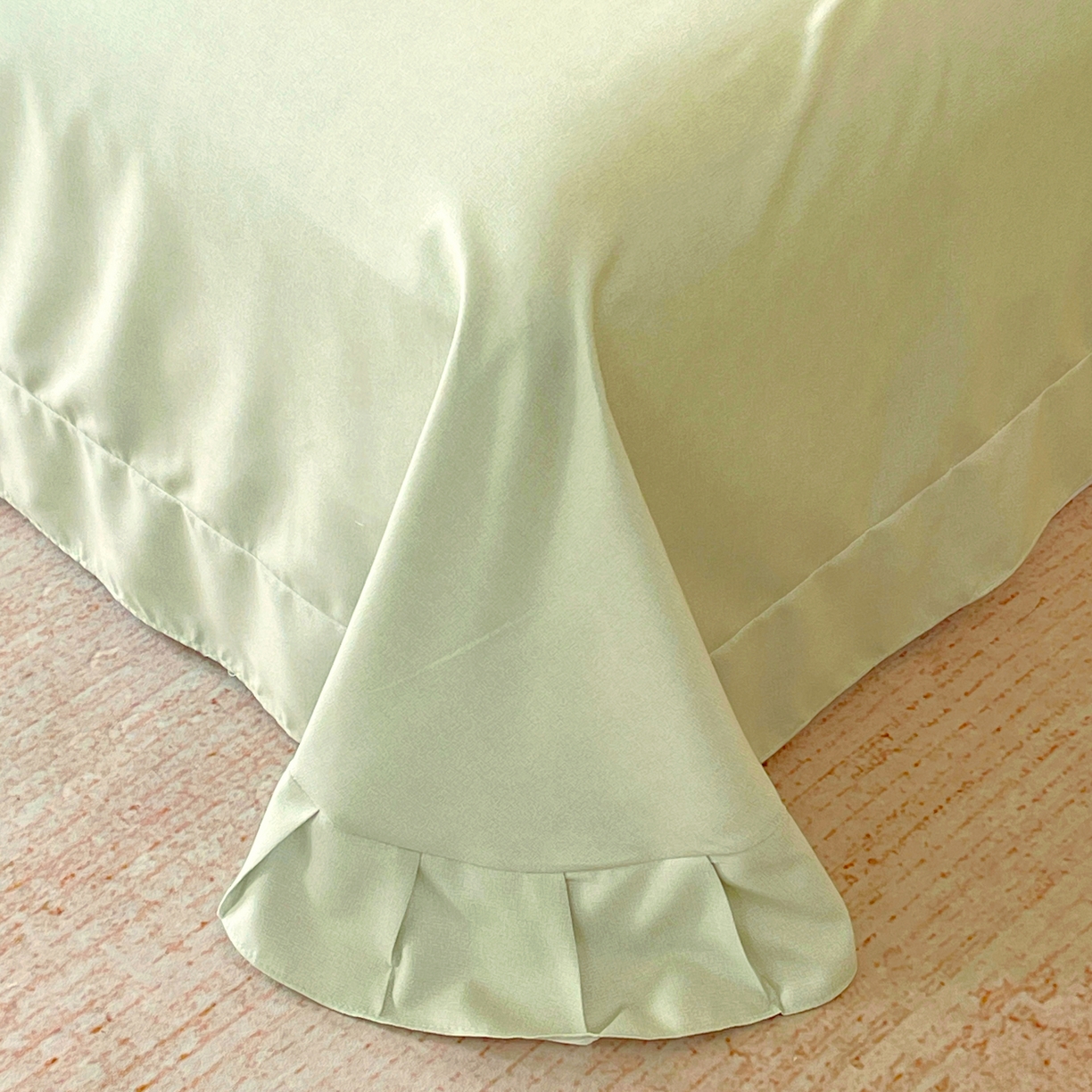 91家纺网 家纺一手货源 找家纺 大麦乐田 2025新款加厚磨毛植物羊绒韩版四件套 花屹恋人 绿