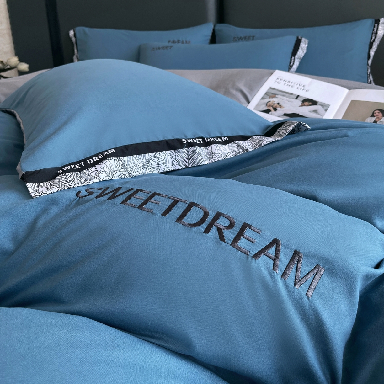 91家纺网 家纺一手货源 找家纺 （总）大麦乐田 2025新款法式轻奢碳素刺绣磨毛四件套-北欧风情