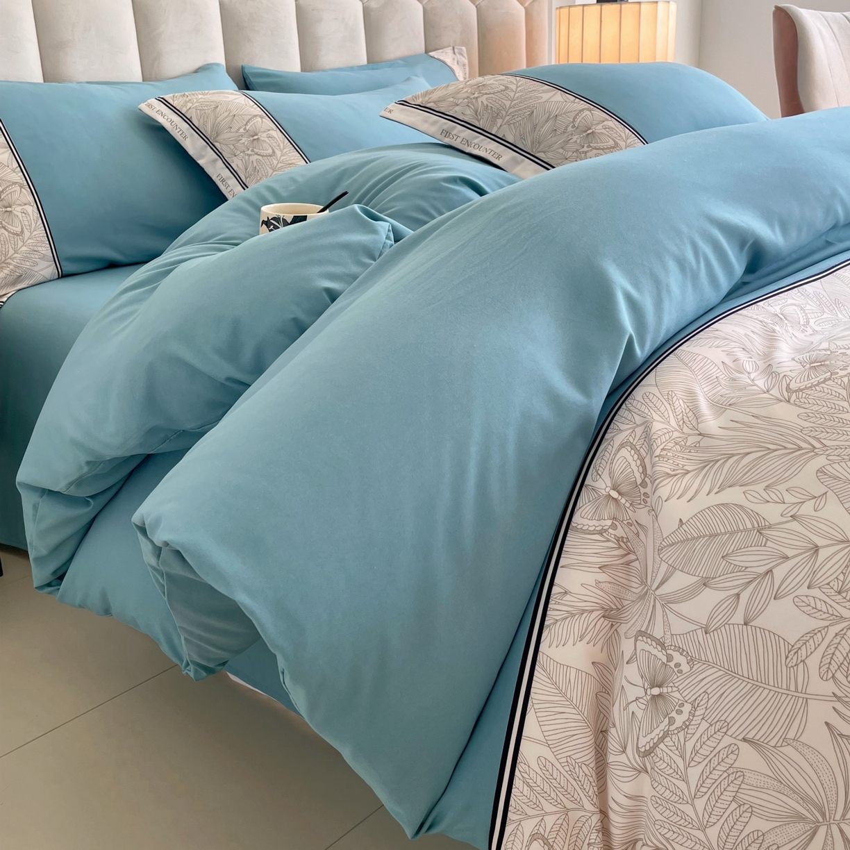 91家纺网 家纺一手货源 找家纺 大麦乐田 2025新款法式轻奢碳素磨毛四件套-卡琳娜系列 卡琳娜 艾丽兰