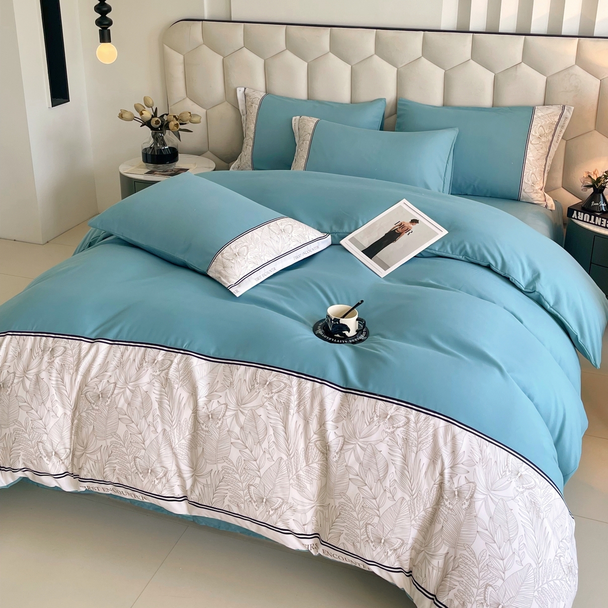 91家纺网 家纺一手货源 找家纺 大麦乐田 2025新款法式轻奢碳素磨毛四件套-卡琳娜系列 卡琳娜 艾丽兰