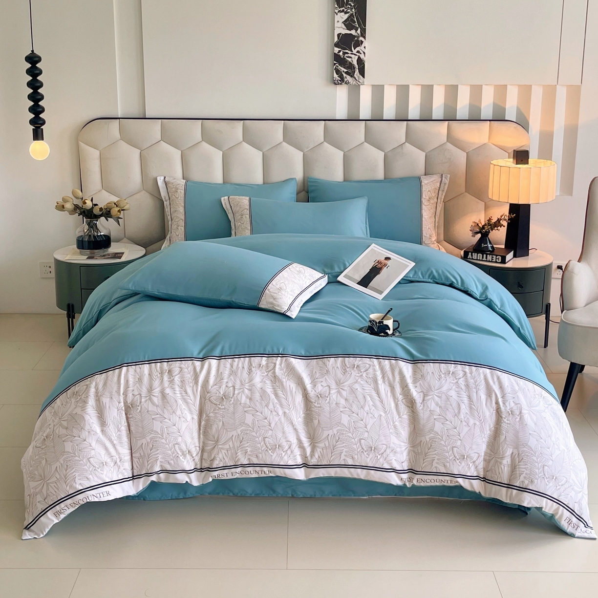 91家纺网 家纺一手货源 找家纺 大麦乐田 2025新款法式轻奢碳素磨毛四件套-卡琳娜系列 卡琳娜 艾丽兰