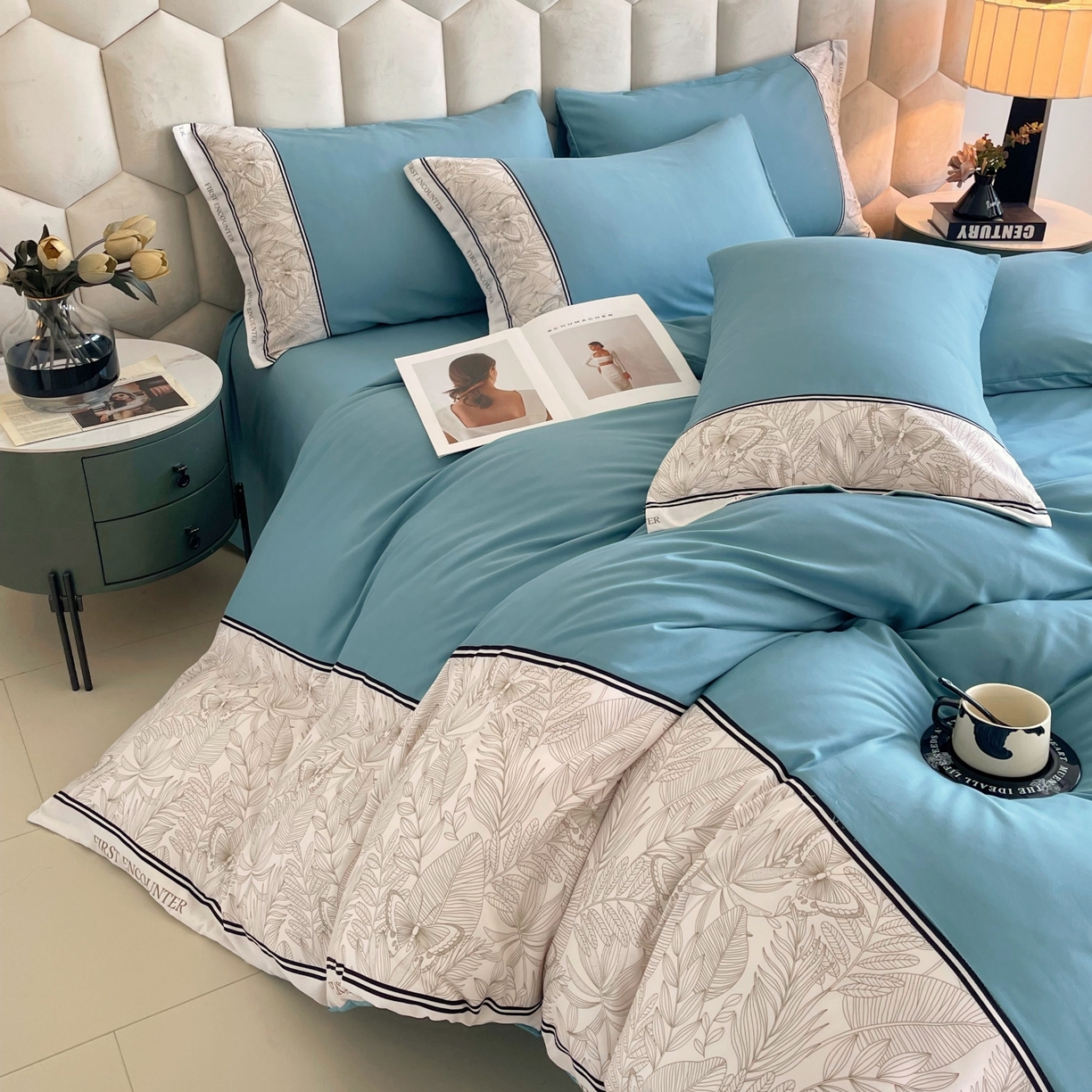 91家纺网 家纺一手货源 找家纺 大麦乐田 2025新款法式轻奢碳素磨毛四件套-卡琳娜系列 卡琳娜 艾丽兰