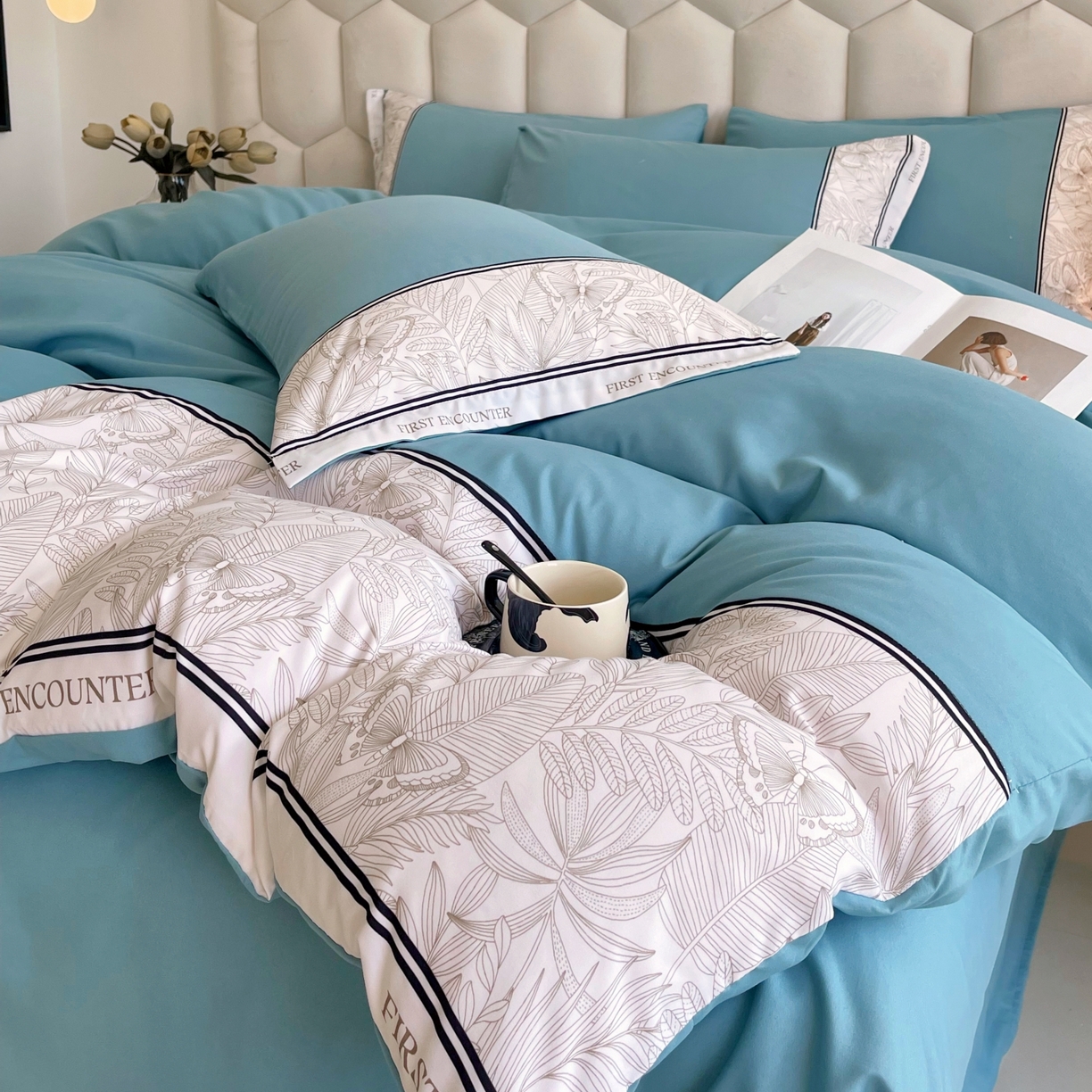 91家纺网 家纺一手货源 找家纺 大麦乐田 2025新款法式轻奢碳素磨毛四件套-卡琳娜系列 卡琳娜 艾丽兰