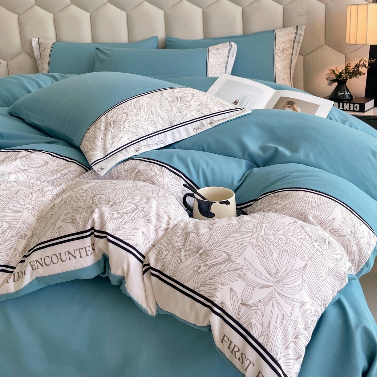 91家纺网 家纺一手货源 找家纺 大麦乐田 2025新款法式轻奢碳素磨毛四件套-卡琳娜系列 卡琳娜 艾丽兰