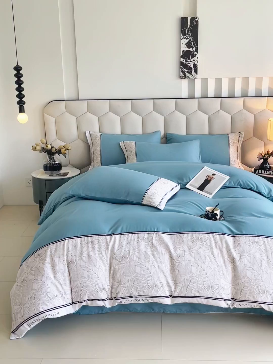 91家纺网 家纺一手货源 找家纺 大麦乐田 2025新款法式轻奢碳素磨毛四件套-卡琳娜系列 卡琳娜 艾丽兰